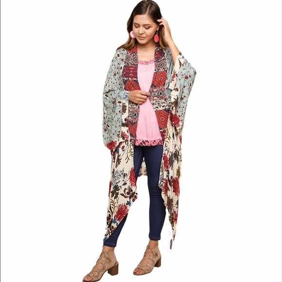 NWT Boutique Boho Gypsy Kimono Duster - Picture 4 of 6